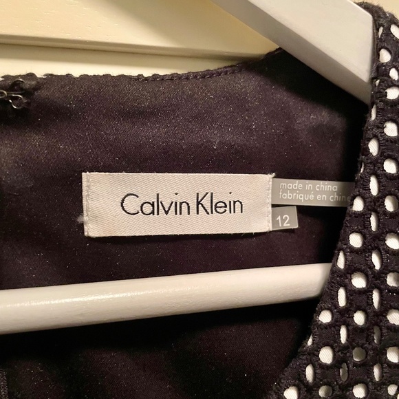 Calvin Klein Black & White Short Sleeve Party Dress Size 12 - Picture 5 of 7